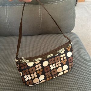 Lesportsac Brown Flower Purse